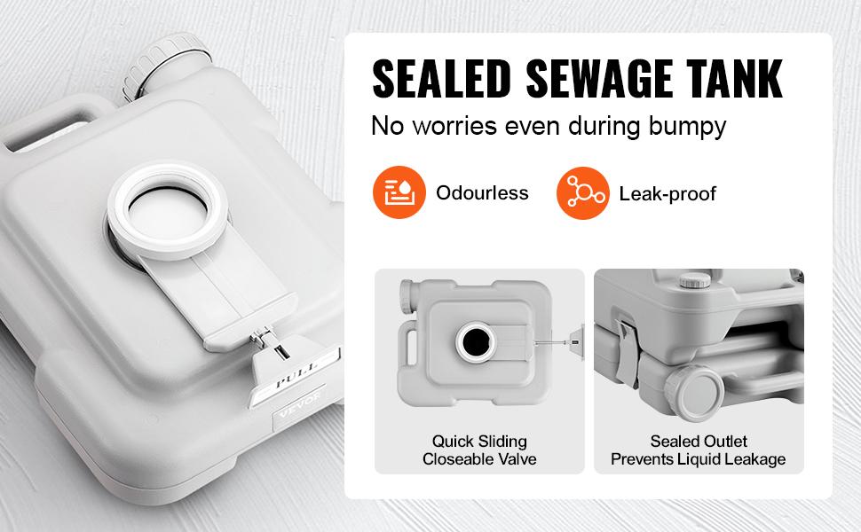 【Spotlight Day】VEVOR Portable Toilet for Camping, Porta Potty with 3.2 Gal Waste Tank & 3.2 Gal Flush Tank, Push-Button Pressurized Flush Commode, Leak-proof and Odourless Travel Toilet for Adults Kids Camping Car