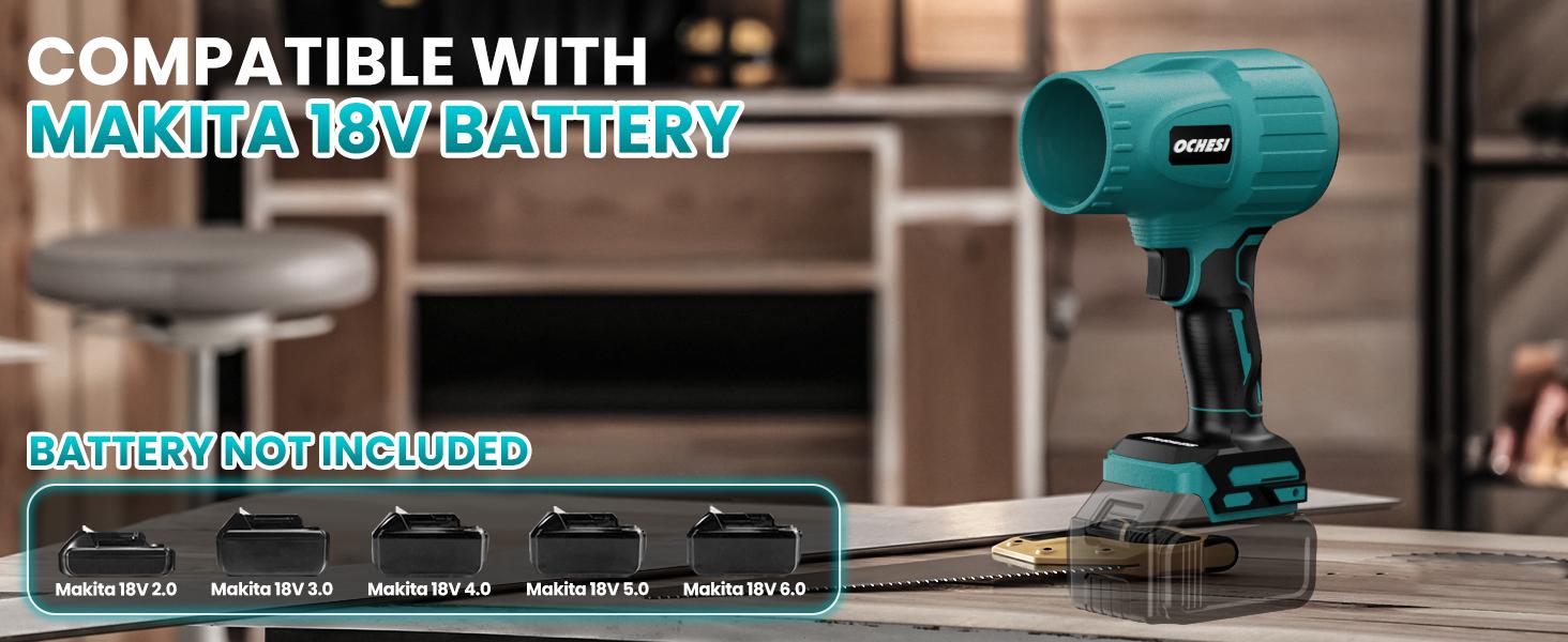 【Father's Day Gift】Cordless Leaf Blower, Portable Cordless Blower with High-Speed Brushless Motor, Variable Speed Airflow Control, Compatible with Dewalt 20V Max/Milwaukee 18V/Makita 18V Batteries, Lightweight Garden Handheld Jet Fan (No Charger)