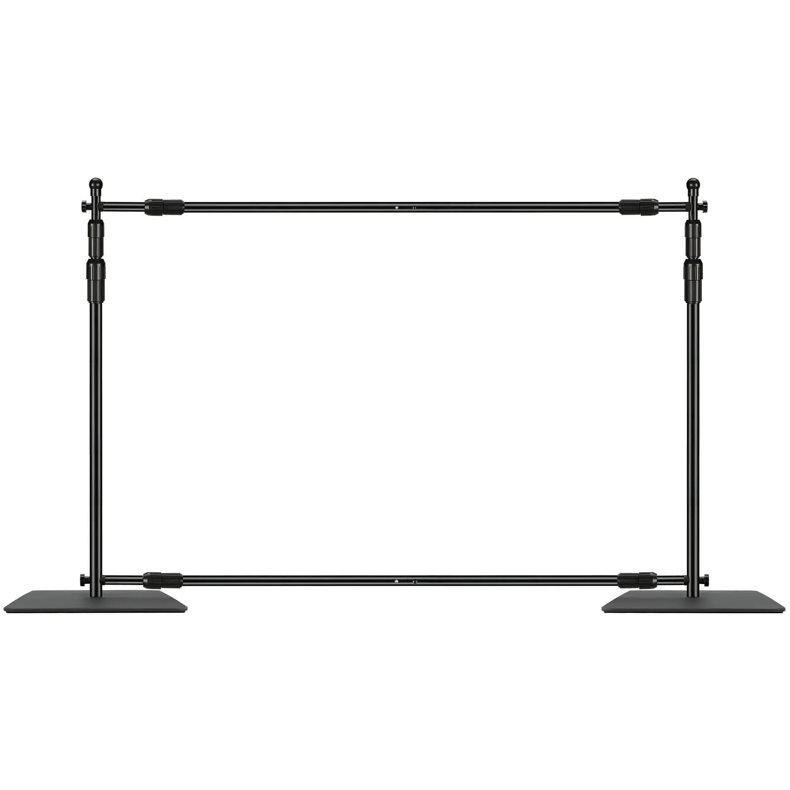 Pipe and Drape Kit, Heavy Duty Backdrop Stand with Carbon Steel Base, Adjustable Backdrop Support with 2 Clamps and A Carry Bag for Wedding, Party, Event, Photography, and Exhibition