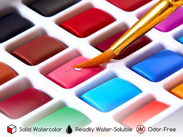 MEEDEN Travel Watercolor Paint Set: 50 Colors Watercolor Paints for Beginner with Brushes & Concertina Coloring Book - portable Water Color Kit for Adult Painting On the Go MEEDEN Travel Watercolor Paint Set: 50 Colors Watercolor Paints for Beginner with Brushes & Concertina Coloring Book - portable Water Color Kit for Adult Painting On the Go