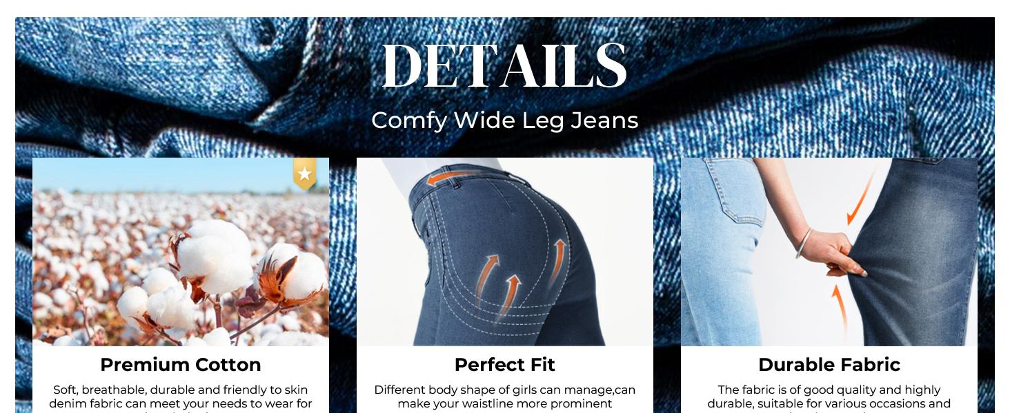 EMMIOL Women's Blue Wash Boyfriend Wide Leg Jeans - Y2K Vintage Style - Denim Baggy Jeans | Baggy fit Pants EMMIOL Women's Blue Wash Boyfriend Wide Leg Jeans - Y2K Vintage Style - Denim Baggy Jeans | Baggy fit Pants