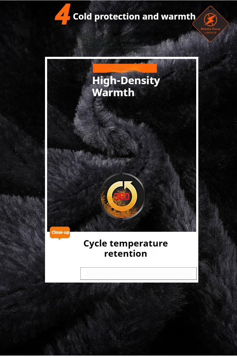 Men's Warm Fleece Outdoor Mountain Hooded Winter Jacket Windproof & Warm Fleece Lined Regular Fit Casual Long Sleeve Front Zipper Coat with Pockets Suitable for Autumn and Winter