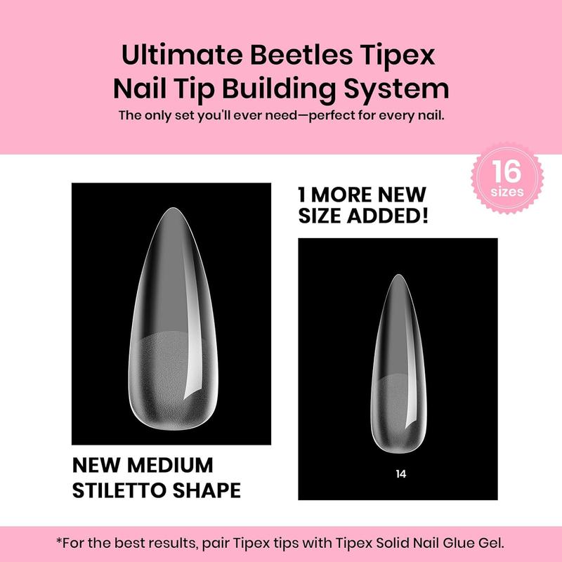Beetles Tipex Instant Apex Nail Extension Tips Kit Coffin/Stilettol Shape Thick Acrylic Nail Flat Nails Manicure Gel press ons Nail Art DIY Nails Art #TikTokShopBacktoSchool