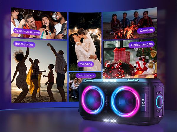 W-KING 270W PEAK Party Large Bluetooth Speaker Loudest Boom Box 12 Custom Bass Massive 125dB 6.5''x2 Subwoofer Deepest Bass Big Portable Speaker Wireless IPX5 MIC>R in USB TF AUX Removable Battery Audio Smartphone W-KING 270W PEAK Party Large Bluetooth Speaker Loudest Boom Box 12 Custom Bass Massive 125dB 6.5''x2 Subwoofer Deepest Bass Big Portable Speaker Wireless IPX5 MIC>R in USB TF AUX Removable Battery Audio Smartphone