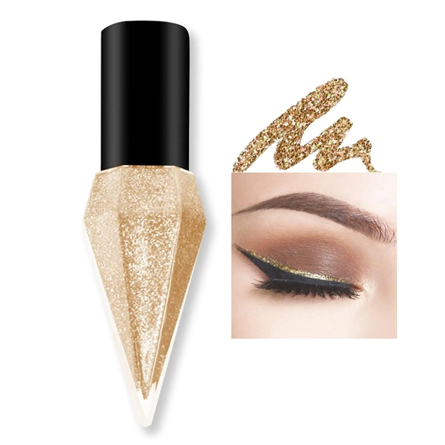Glitter Liquid Eyeliner #05 Champagne Gold – High Shine Sparkle Eye Liner for Party Makeup, Festival Looks & Night Out Glam Eyeshadow diamond