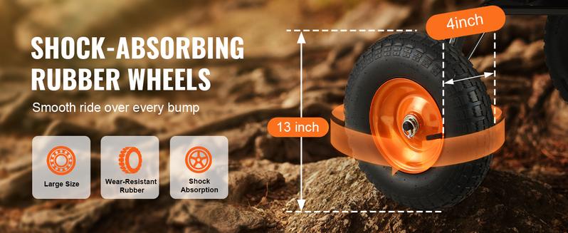 VEVOR Poly Garden Dump Cart with Easy to Assemble Steel Frame, TikTokShopBlackFriday, 2-in-1 Convertible Handle, 13 Inch Tires, Max Capacity 1500 lbs, Utility Wheelbarrow Productivity Yard VEVOR Poly Garden Dump Cart with Easy to Assemble Steel Frame, TikTokShopBlackFriday, 2-in-1 Convertible Handle, 13 Inch Tires, Max Capacity 1500 lbs, Utility Wheelbarrow Productivity Yard