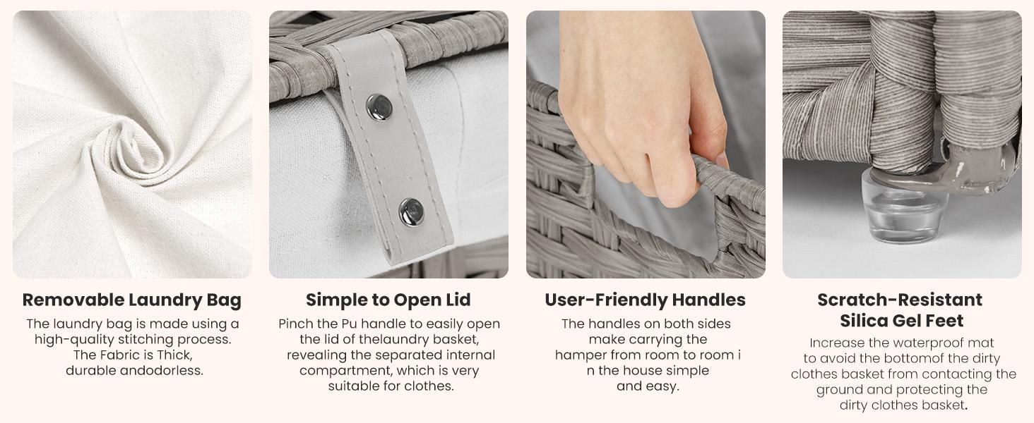 【Deal】Sweet Furniture Laundry Hamper-Large Capacity Clothes Basket with Lid, 23.8 Gallon (90L), Foldable Design for Bedroom,Bathroom, and Laundry Room Grey 【Deal】Sweet Furniture Laundry Hamper-Large Capacity Clothes Basket with Lid, 23.8 Gallon (90L), Foldable Design for Bedroom,Bathroom, and Laundry Room Grey