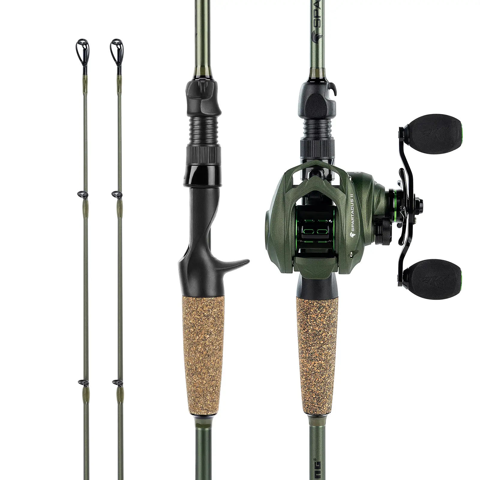 KastKing Spartacus II Fishing Rods & Reel combo- IM6 Graphite Blanks Casting & Spinning Rods, 2-Piece Rods with Extra Tip Section, PTS Power Transition System, KastFlex Technology,Summer Survivals ,dealsforyoudays