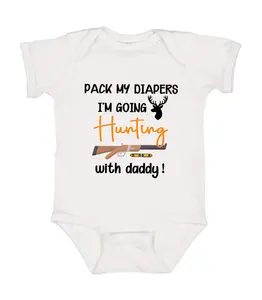 I'm going Hunting with Daddy Onesie, Funny Anime Baby Onesie, Anime Baby Bodysuit, Newborn Bodysuit