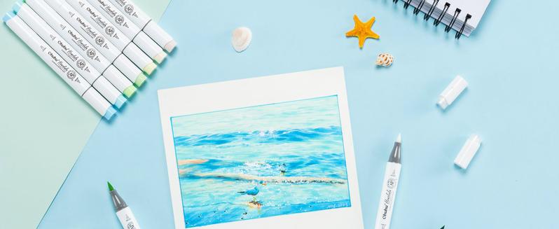 Ohuhu Pastel Alcohol Markers: Brush & Chisel - 96 Colors of Sweetness + Blossoming - Double Tipped Art Alcohol Markers for Artist Adults' Coloring Illustration - Refillable - AP Certificated - Honolulu Series of Ohuhuart