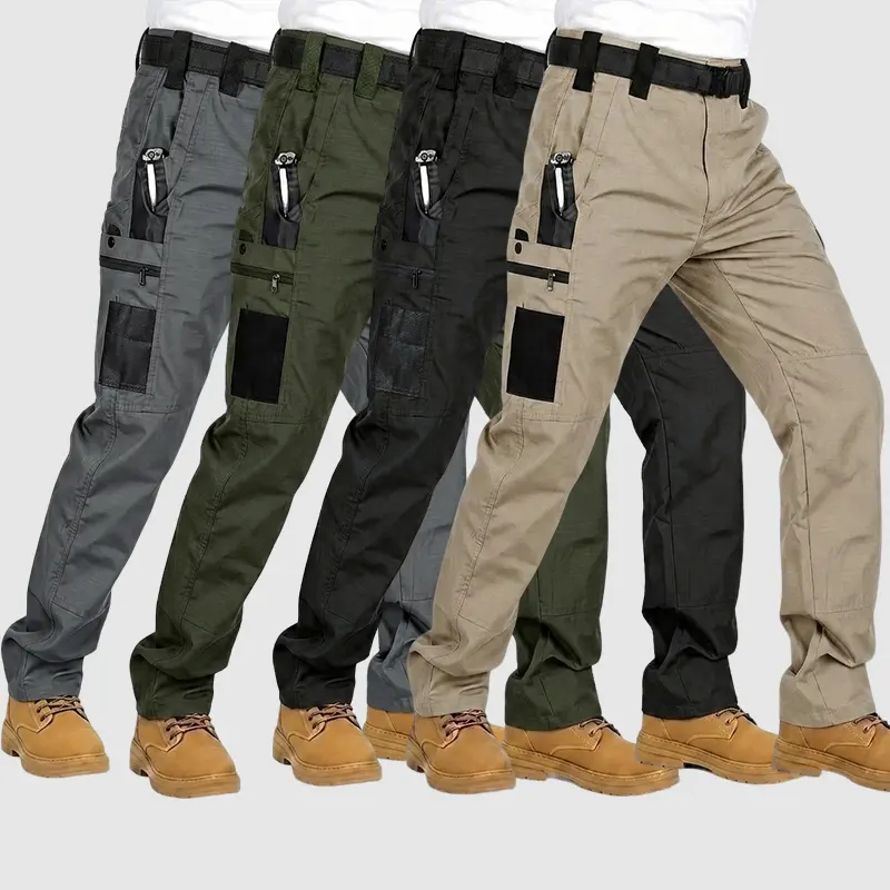 Homug 4PCS Mens Ripstop Tactical Work Pants 9 Multi Pockets Water Resistant Breathable Construction Hiking Cargo Pants
