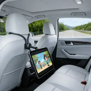 Joytutus Flexible Car Back Seat Tablet Holder Stand for Tesla Sports Seats 360 Degree Rotation Universal Fit Rear Headrest Mount for Kids Adults Road Trip Essentials - Backseat