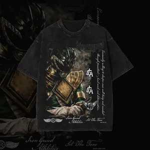 Vintage Redemption Green Ranger Washed Graphic T-Shirt – Retro Dragon Warrior Streetwear Cotton Tee Unisex Shirt