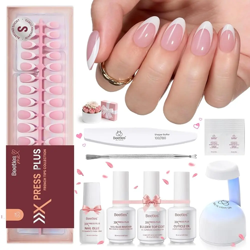 252pcs Short Almond French Nail Tips (Kit)