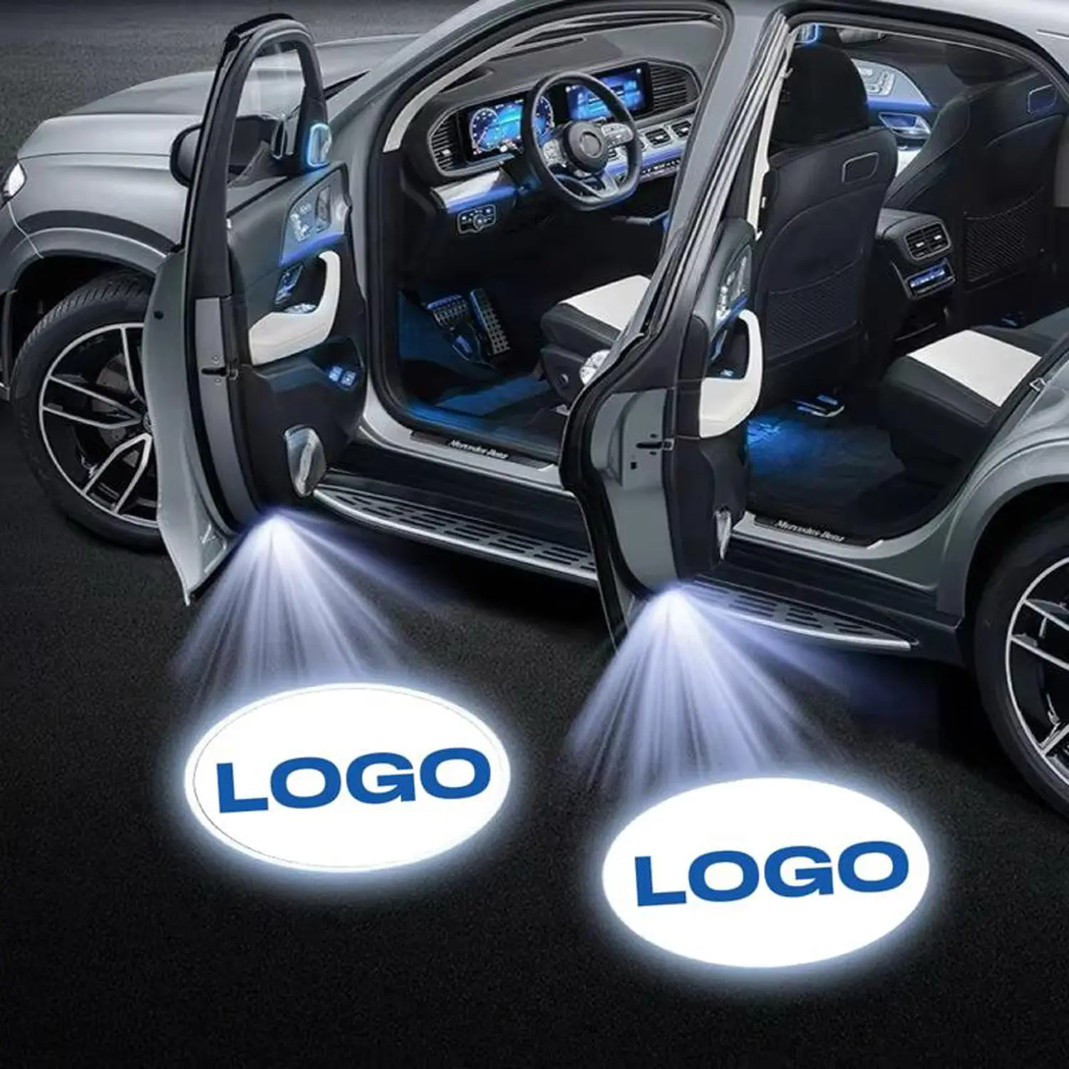 2Pcs LED Car Door Welcome Light Logo HD Projector Lamp Accessories for Car Accessories with Sensor Technology Suit fot All Car (Battery Not Included)