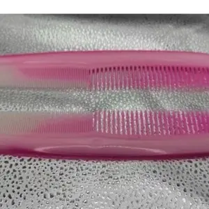 Hair Comb - Pink Plastic Comb with Comb Design 2pcs