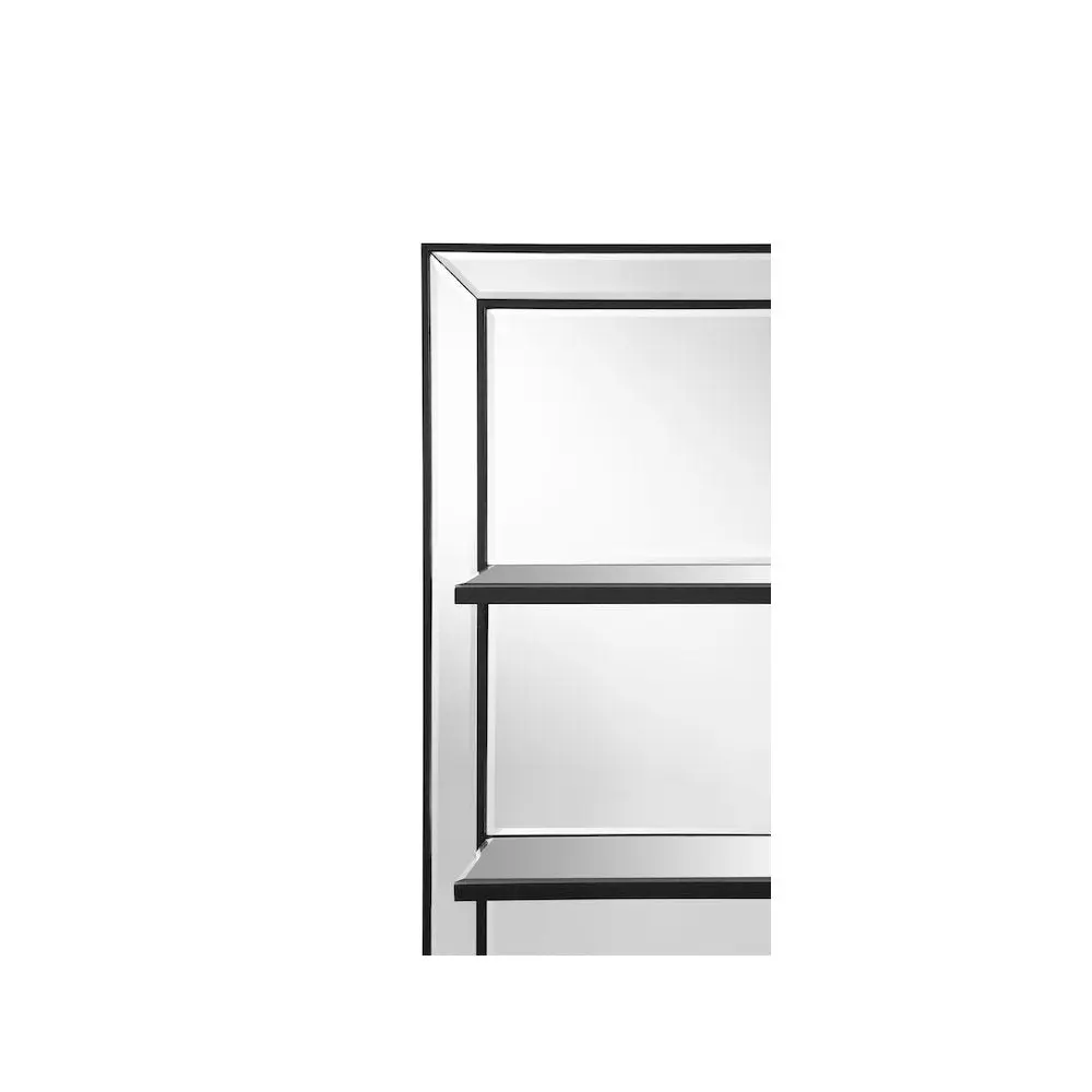 Oriel 24x47 Inch Rectangular 3-Shelf Silver Wall Mirror, Elegant Home Decor with Shelves for Room Decor, Wall Decoration and Home Reflections, Rectangle