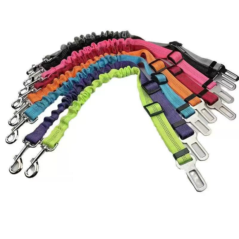 2 Packs Pet Dog Cat Seat Belts, Car Headrest Restraint Adjustable Safety Leads Vehicle Seatbelt Harness. (Cats Included)-MM