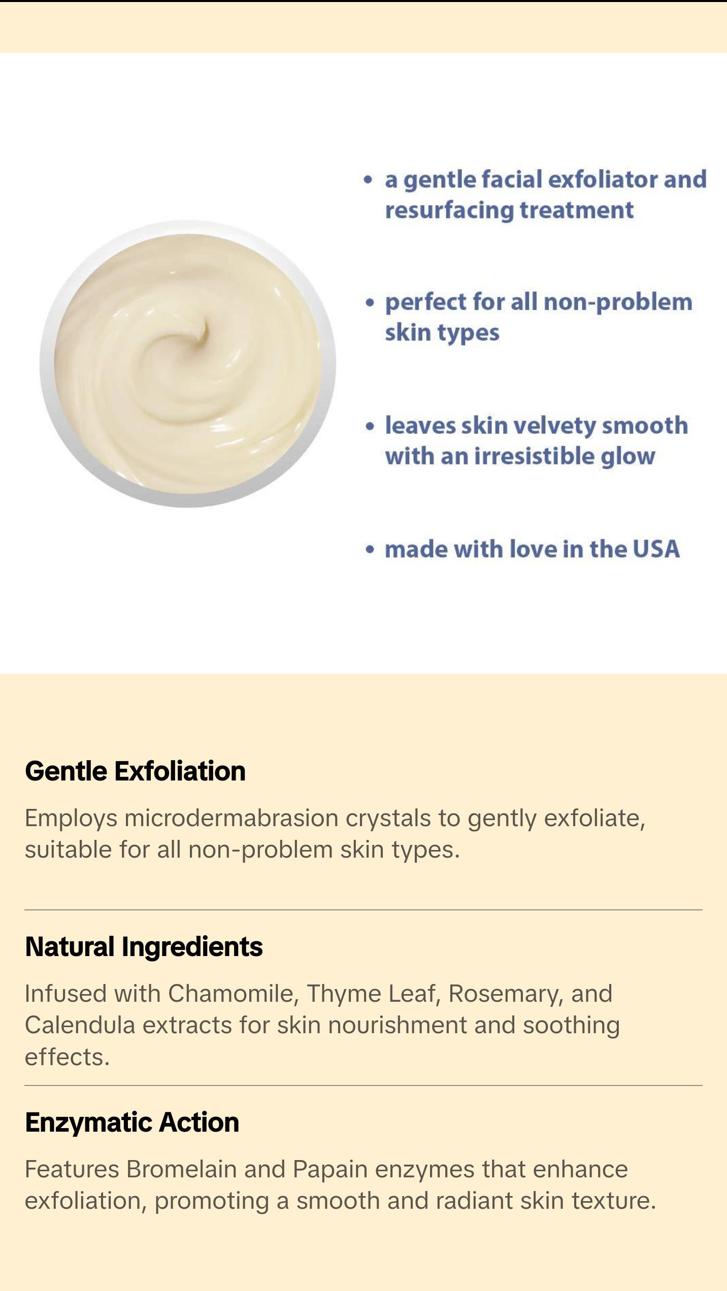 Raya Microdermabrasion Facial Cream (107) | Gentle, Resurfacing, and Exfoliating Treatment for-Non Problem Skin | Helps Minimize Fine Lines and Wrinkles