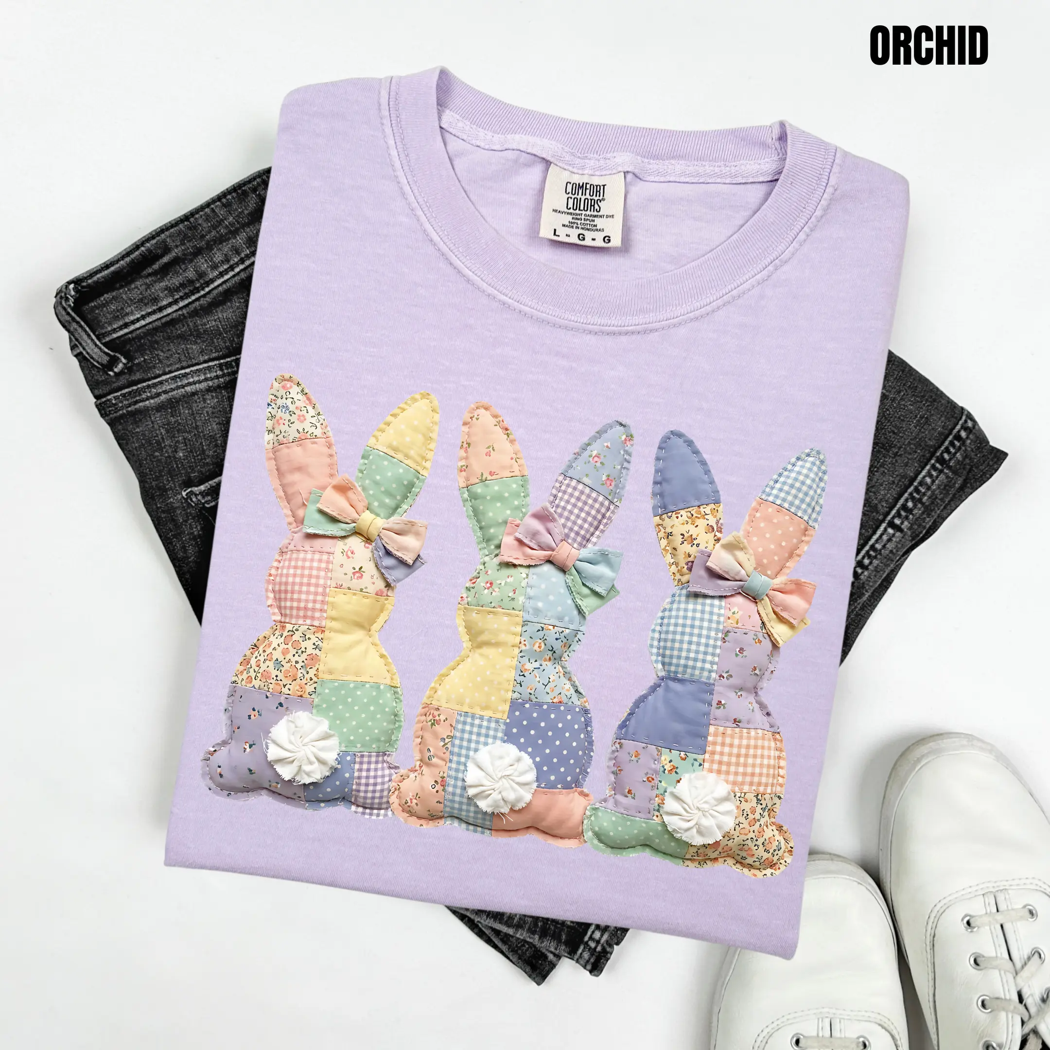Bunny Quilted Trio Comfort Colors T-Shirt 'NLB'