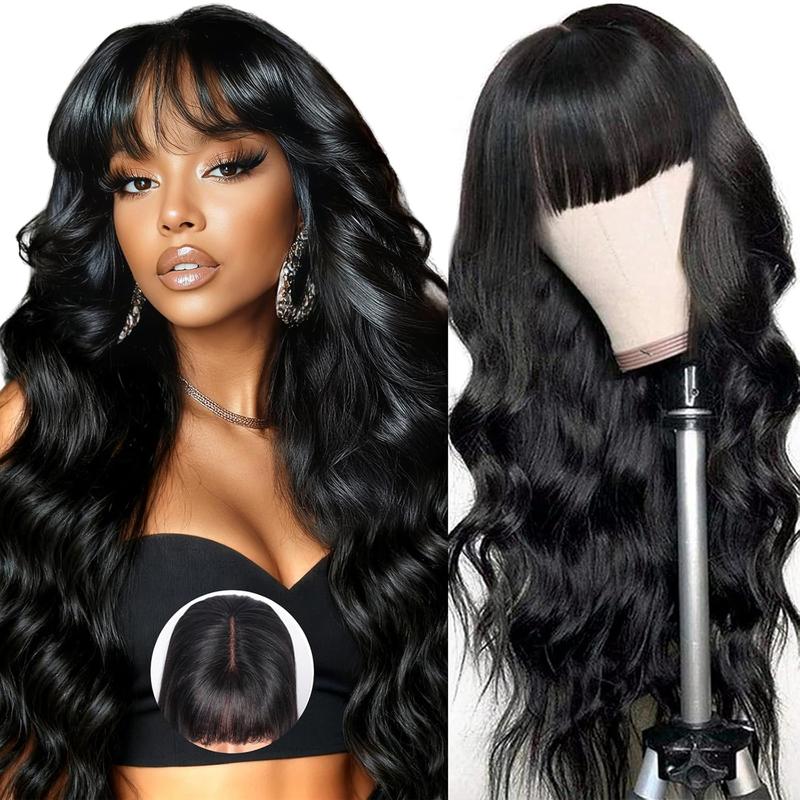 [NEW IN]Tahikie 2x4 Loose Body Front Lace Human Hair Wigs With Bangs 180% Density Frontal Wigs With Drawstring One-Step Closure Wear and Go Glueless Wigs 100% Brazilian Virgin Human Hair Wigs for Women #TikTokShopHolidayHau