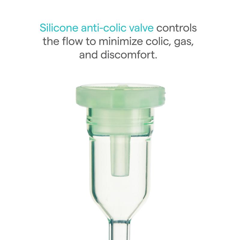 Munchkin Bond Silicone Glass Baby Bottle - Anti-Colic Feeding System with Natural Feel Nipple, 2pk