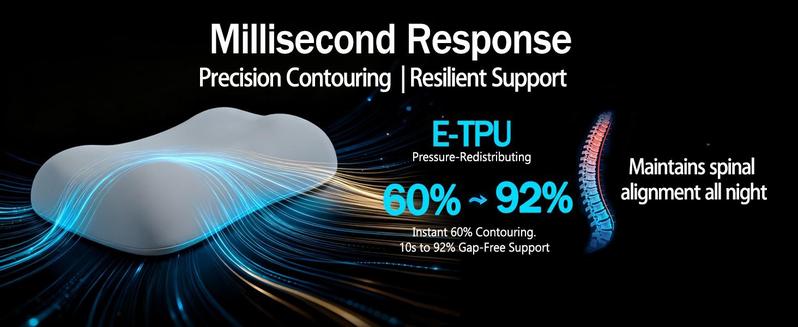 Neck Pillow - Ergonomic BASF Memory Foam for Side & Back Sleepers,  Recovery System for Shoulder & Neck Pain Relief Pillow