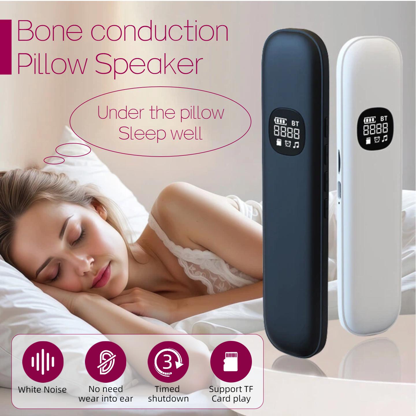 Wireless Bone Conduction Sleep Speaker - Ultra-Thin Under-Pillow Music Box, White Noise Sleep Aid, Directional Sound Transmission Without External Disturbance, BT5.4, TF Card, Timer, Long Battery Life, Portable Design, Perfect Sleep Aid Gift