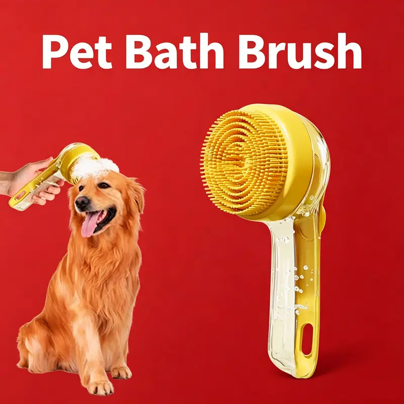 Pet bath brush - Silicone pet shampoo brush - Special brush for bathing cats and dogs - Tool for scrubbing dogs' bodies - Cleaning supplies
