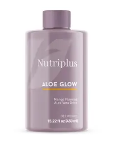 Nutriplus Aloe Glow Mango Flavored Aloe Vera Drink for Healthy Digestion and Skin Radiance 15.22 fl oz