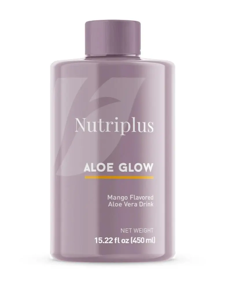 Nutriplus Aloe Glow Mango Flavored Aloe Vera Drink for Healthy Digestion and Skin Radiance 15.22 fl oz