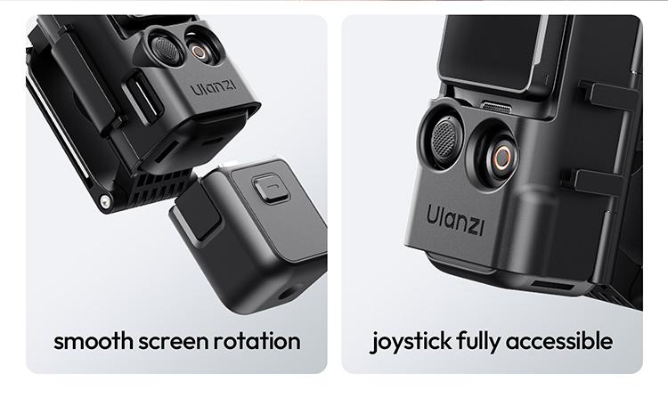 Ulanzi PK15 Pocket 3 Magnetic Mount Expansion Holder for DJI OSMO Pocket 3 Cold Shoe 180° Adjustable Video LED Light Mount Action Camera Accessories