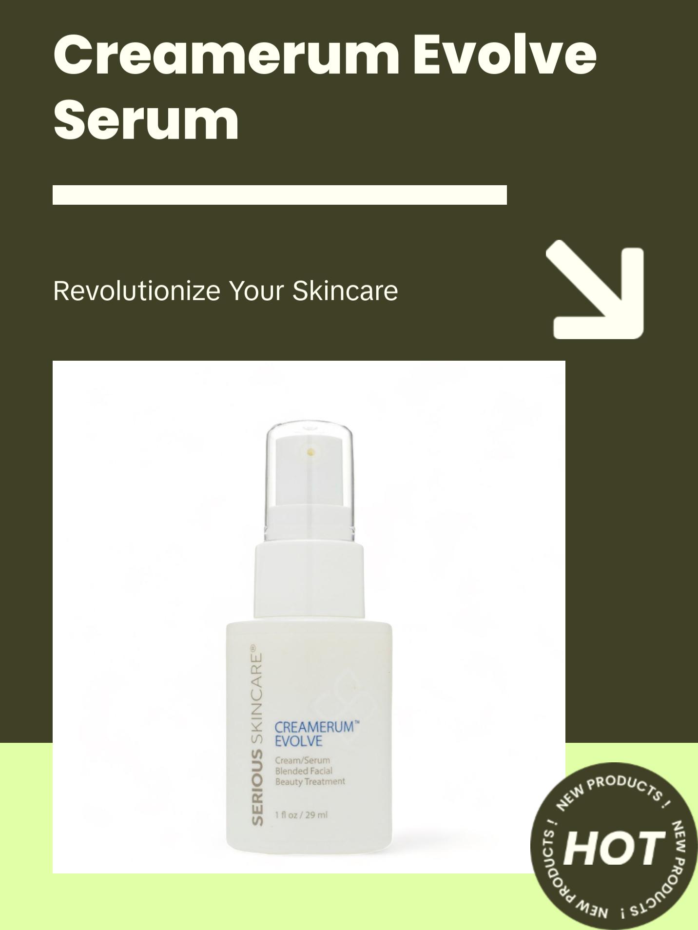 Serious Skincare, Creamerum Evolve, Advanced Facial Treatment, Wrinkle Reduction & Skin Strengthening, 30ml Serums Anti Aging Concentrate Active Peptides