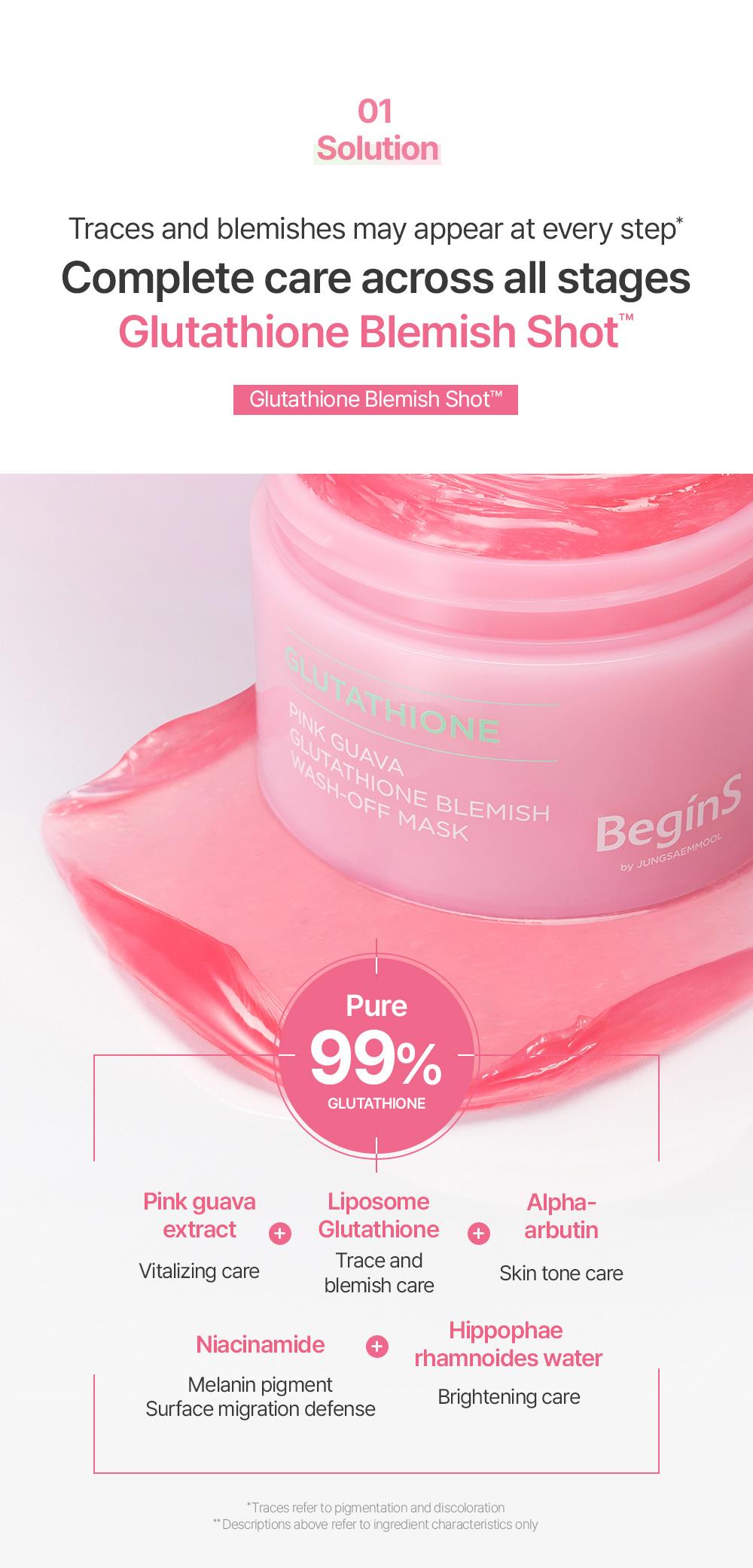 [BeginS by JUNGSAEMMOOL] Pink Guava Glutathione Blemish Wash-off Mask | Korean Jelly Mask | Niacinamide, Vitamin C-rich Jeju Guava for Dark Spot Care and Radiant Glass Skin (3.17 Fl Oz)