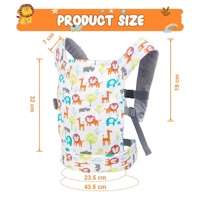 BABESIDE Baby Doll Carrier for Kids Reborn Baby Doll Accessories Front and Back Stuffed Animal Carrier with Adjustable Straps for Little Girls and Boys,Suitable for 17-22 Inch Dolls