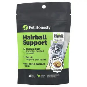 Pet Honesty Hairball Support, For Cats, Chicken, 3.7 oz (100 g)