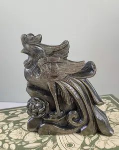 Gold Sheen Obsidian Phoenix Carving | Crystal Phoenix Statue | Large Crystal Bird