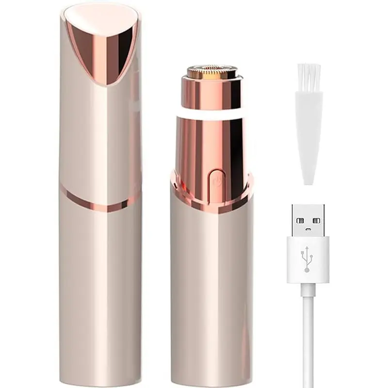 Women's Rechargeable 2-in-1 Eyebrow & Facial Hair Remover Tool, Painless Razor with LED Light for Lips & Body, Portable Precise Design for Daily Gentle Comfort, Pain Free Hair Removal Device for Abs, Remover Tool Hair Removal Devices