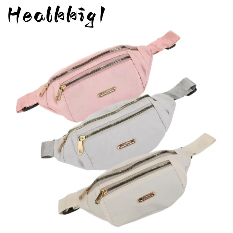 3 Pack Lightweight Waterproof Fanny Packs for Women and Men, Casual Oxford Cloth Crossbody Belt Bag with 3 Pockets for Athletic Travel and Fishing