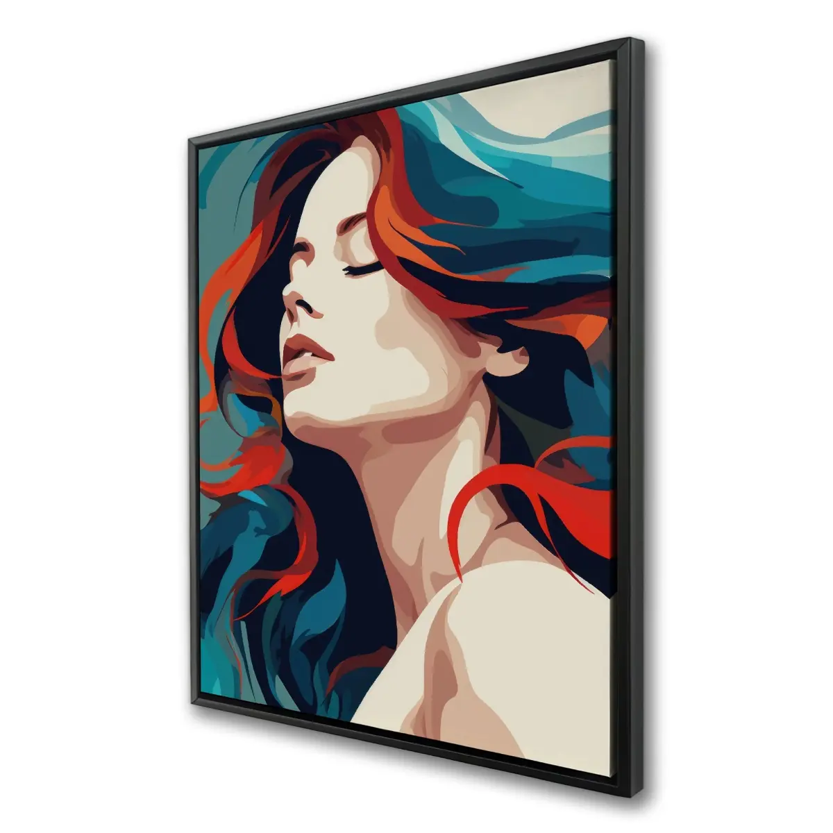 Pictorem C1FC3648FE2UT0 36x48 in. Zen Red Framed Canvas Print Artwork - Modern-Design-Style Home Decor, Stylish Home Supplies Gift