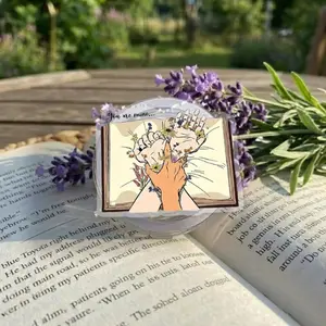 Emotional Reader Phone Grip, Healing Book Lover Gift, Mental Health Bookish Accessory, Introvert Reader Kindle Grip sticky Baby mount Library Card Magsafe Flower-Shaped Multi-Functional Stand magnetic holder Universal Car Spooky Bat Adjustable