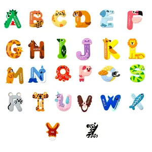 26Pcs Cute Animal Letter Refrigerator Magnets , Large Capital Abc Letters with Animal Patterns, Full Set for Room Decor, Alphabet Fridge Magnets