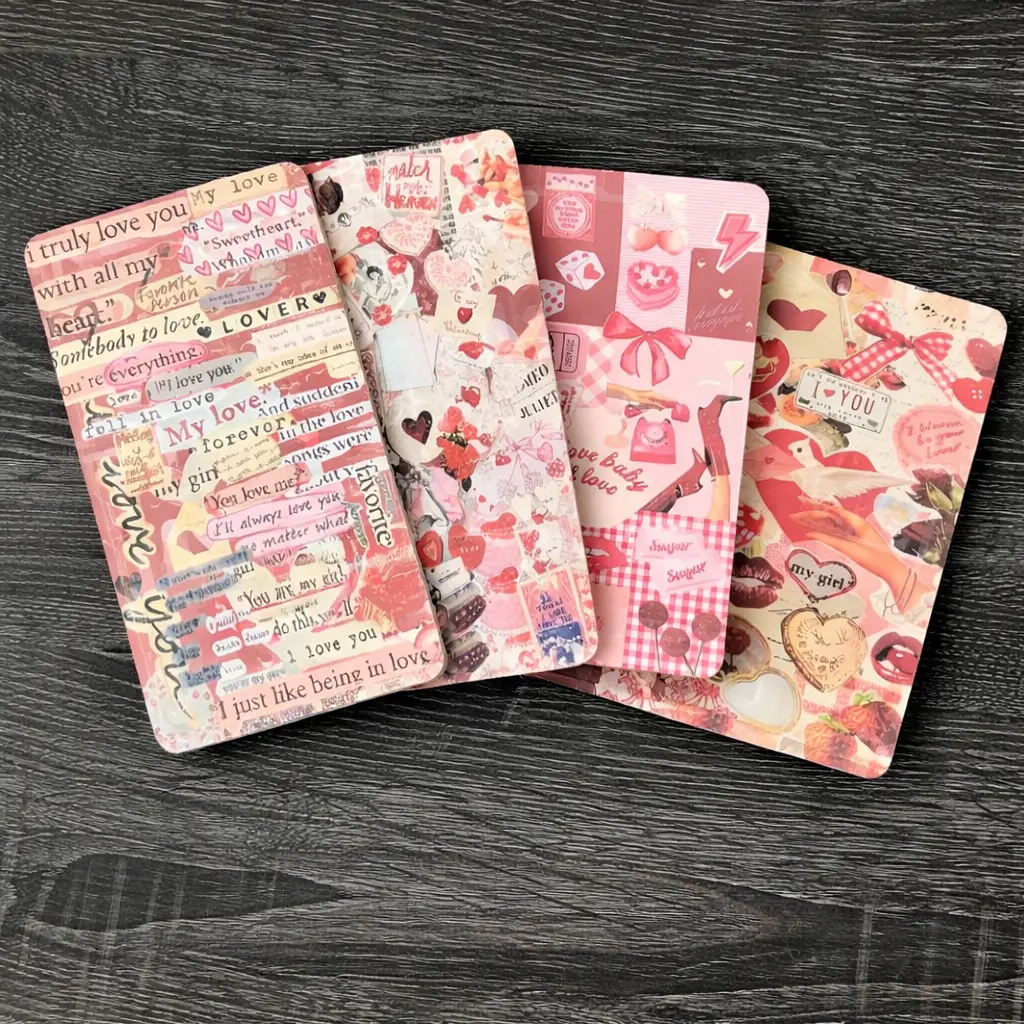 Vintage Valentine's Kindle Insert - Retro Heart & Love Letter Design for Clear Case Covers Colorsoft Romantic E-Reader Decor Bookish Gift