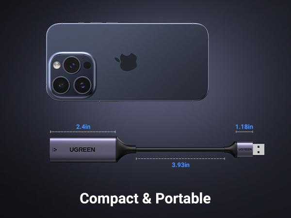 UGREEN USB to Ethernet Adapter, Plug and Play Ethernet Adapter, Aluminium Shell, 1Gbps Gigabit RJ45 to USB 3.0 Network Dongle, Compatible with Nintendo Switch, Laptop, MacBook, Surface Pro, Windows