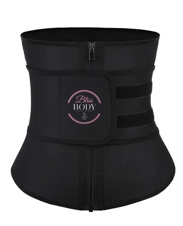 Blissful | Black (Adjustable) Latex Waist Trainer Single Belt