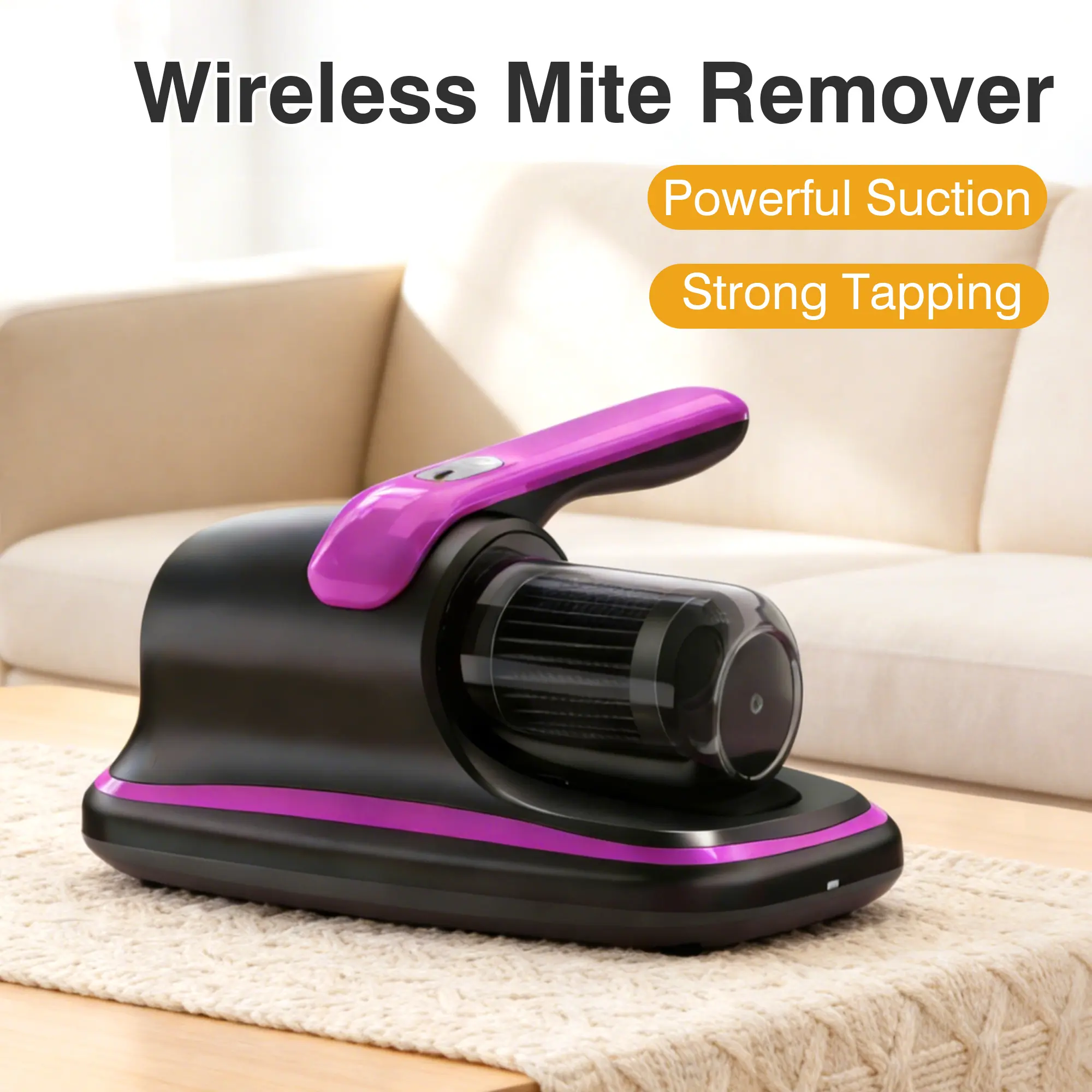 1 Count dust removal device, Purple Handheld Vacuum with Strong Suction for Dust & Pet Hair