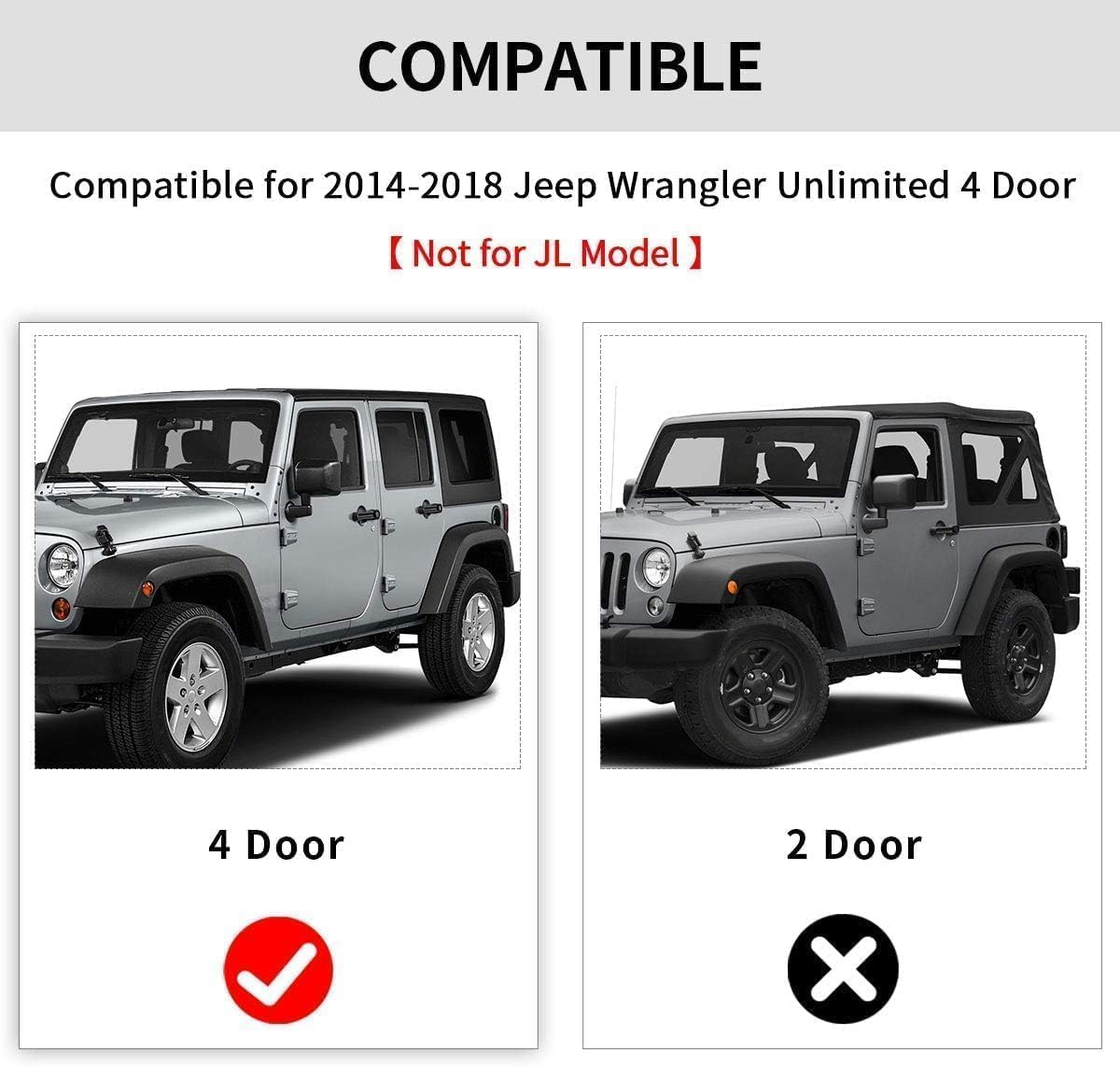 YITAMOTOR Floor Mats Compatible with Jeep Wrangler JK Unlimited, Custom Fit Floor Liners for 2014-2018, All Weather Protection, Black Car Accessories YITAMOTOR Floor Mats Compatible with Jeep Wrangler JK Unlimited, Custom Fit Floor Liners for 2014-2018, All Weather Protection, Black Car Accessories