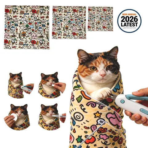 Supetspaw Cat Grooming Wrap - Multifunctional Pet Tool for Nail Clipping, Anti-Scratch & Cat Restraint, Cat Burrito Wrap, Anti-Escape Design Paw Trimmer Paws Cleaner