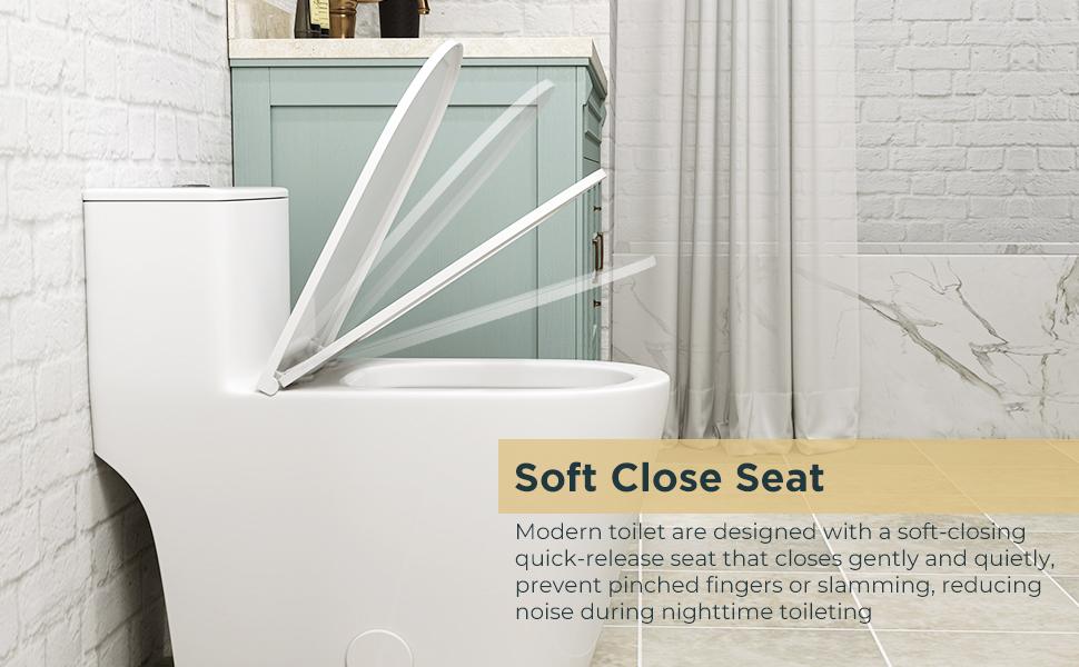 Compact One-Piece Elongated Toilet Dual Flush 1.1/1.6 GPF Siphon Flushing, 12 inch Rough-In, 16-1/8 inches Comfort Standard Height, Quiet Soft-Close Seat, Fully Skirted Easy-Clean Design Compact One-Piece Elongated Toilet Dual Flush 1.1/1.6 GPF Siphon Flushing, 12 inch Rough-In, 16-1/8 inches Comfort Standard Height, Quiet Soft-Close Seat, Fully Skirted Easy-Clean Design