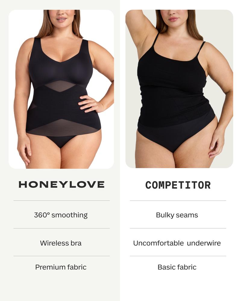 Honeylove LiftWear Tank - Body Shaping Top with Built In Bra